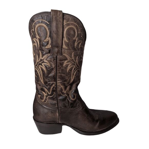 J.B. DILLON Distressed Brown Leather Western Boot Size 7EE - Picture 7 of 10